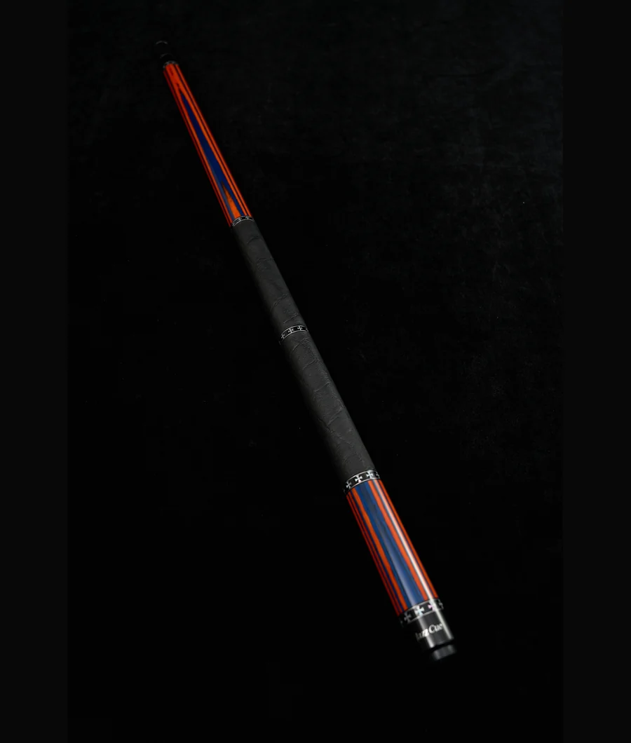Blue Artemis JazzCue playing cue on a black studio background