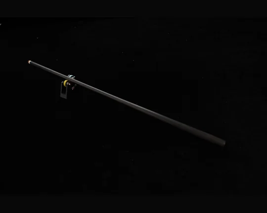 JazzCue carbon fiber shaft on a black studio background